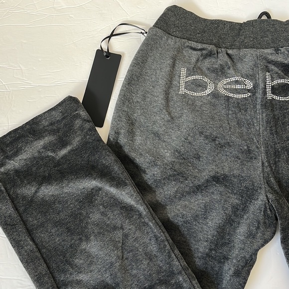 Bebe velour Grey rhinestone logo joggers XS, S - Picture 4 of 17